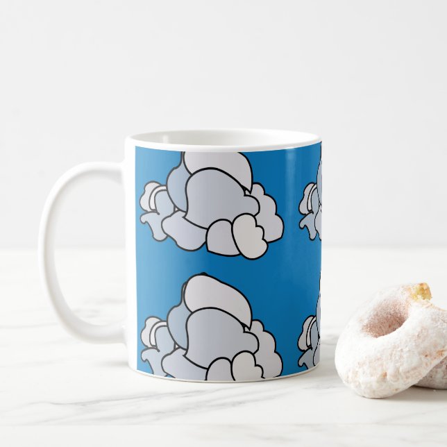 Caneca De Café Nuvens Brancas (Com Donut)