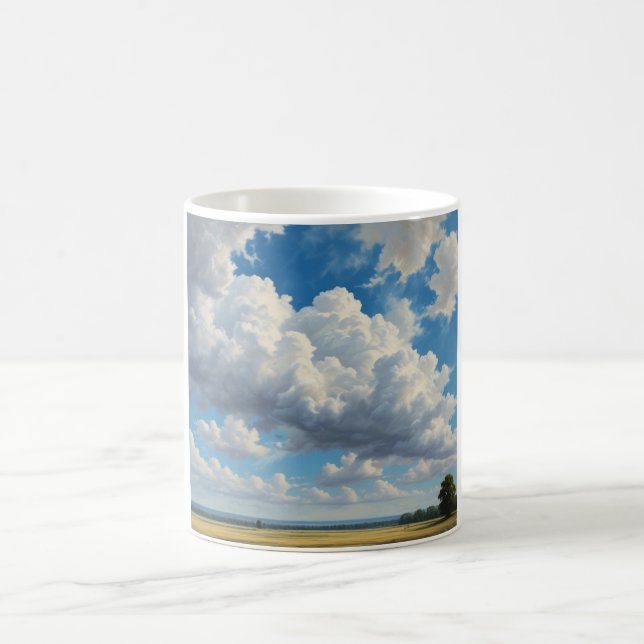 Caneca De Café Nuvens brancas e céu azul limpo (Centro)