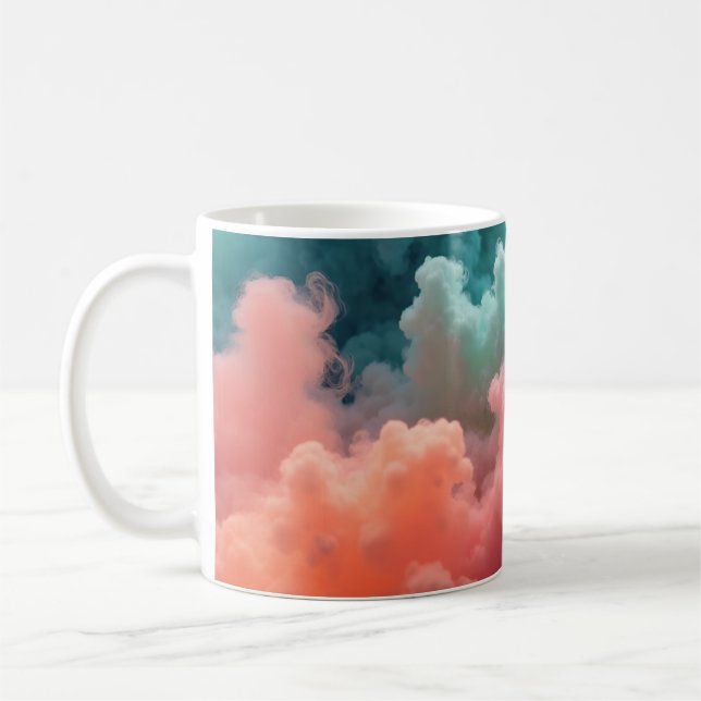 Caneca De Café Nuvens Coloridas Enroladas (Esquerda)