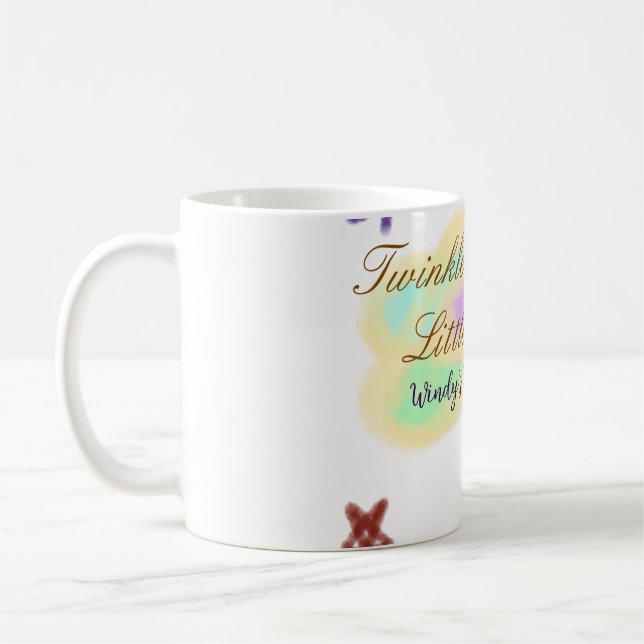 Caneca De Café Nuvens de arco-íris brilham Brilho Brilho Estrela  (Esquerda)