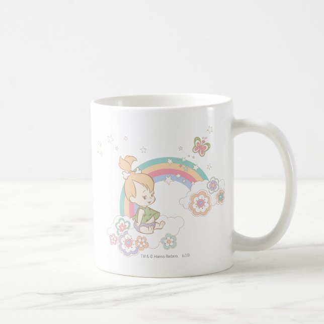 Caneca De Café Nuvens de arco-íris e flores PEBBLES™ (Direita)