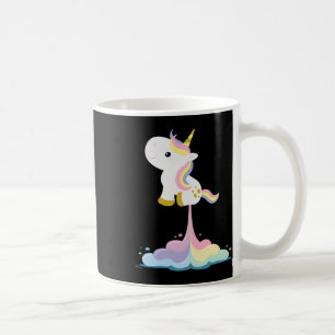 Caneca De Café Nuvens do Unicorn Rocket Rainbow