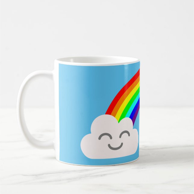 Caneca De Café Nuvens Fofas e um Arco-íris (Esquerda)