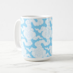Caneca De Café Nuvens Japonesas Estêncil Padrão Ise Katagami
