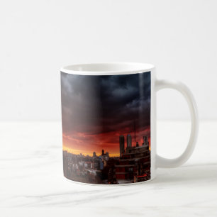 Caneca De Café Nuvens, por do sol e vermelho
