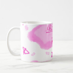 Caneca De Café nuvens rosa estrelas pastel damas de honra feminin