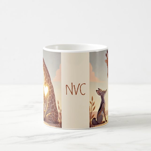 Caneca De Café NVC Giraffe e Jackal - Comunicação não violenta (Centro)