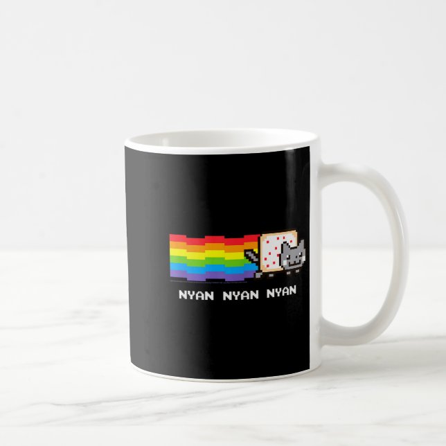 Caneca De Café Nyan Cat Nyan Nyan Nyan Rainbow Funny Internet Mem (Direita)