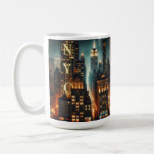 NYC Cityscape Mug - Icônica Nova Iorque Skyline D