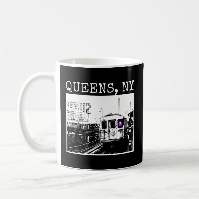 Caneca De Café Nyc Queens Ny Subway Train Nova York (Esquerda)