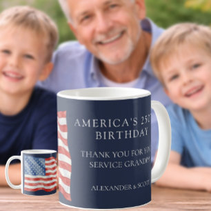 Caneca De Café O 250º Aniversário da América Vovô Veterano Obriga