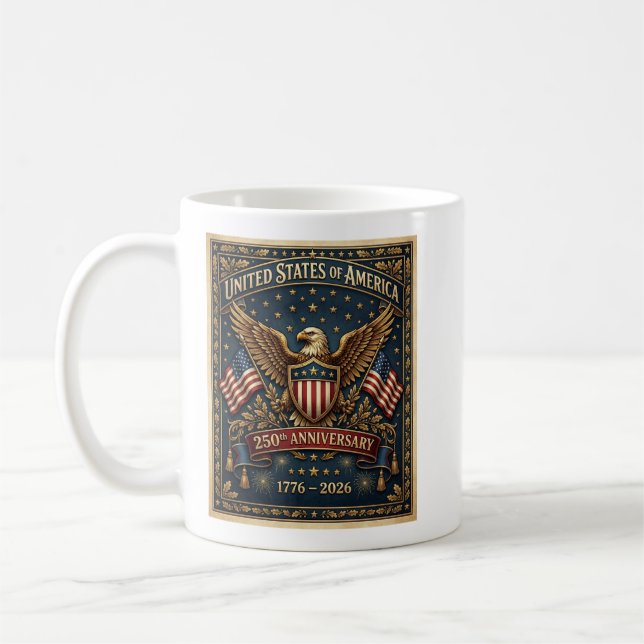 Caneca De Café O 250º da América Versão 1    (Esquerda)