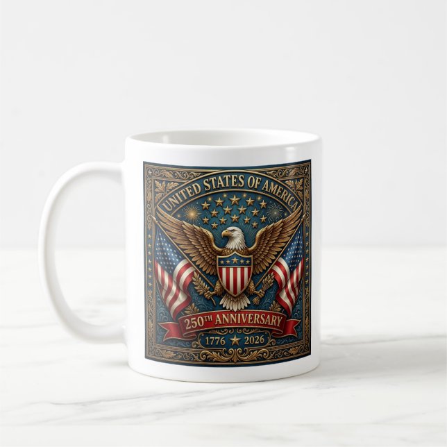 Caneca De Café O 250º da América Versão 2 (Esquerda)