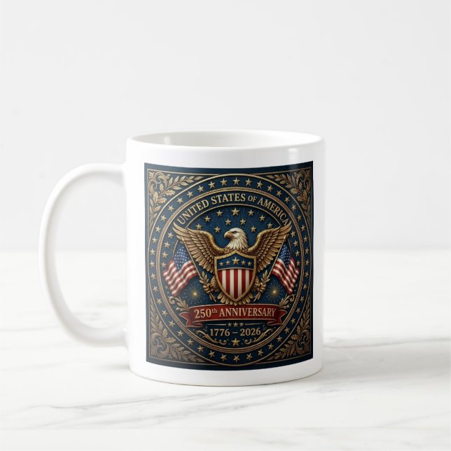 Caneca De Café O 250º da América Versão 3 (Esquerda)