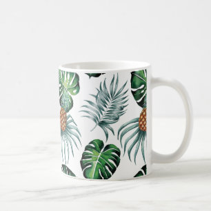 Caneca De Café O abacaxi da aguarela com verde sae do teste
