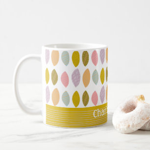 Caneca De Café O Abstrato moderno deixa o padrão personalizado