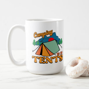Caneca De Café O acampamento está em tendas