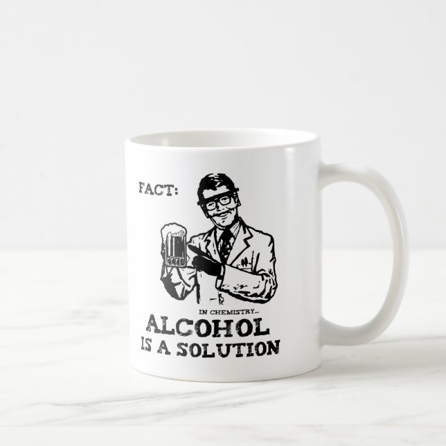 Caneca De Café O álcool é uma solução na química retro (Direita)