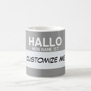 Caneca De Café O alemão olá! meu nome é… customizável