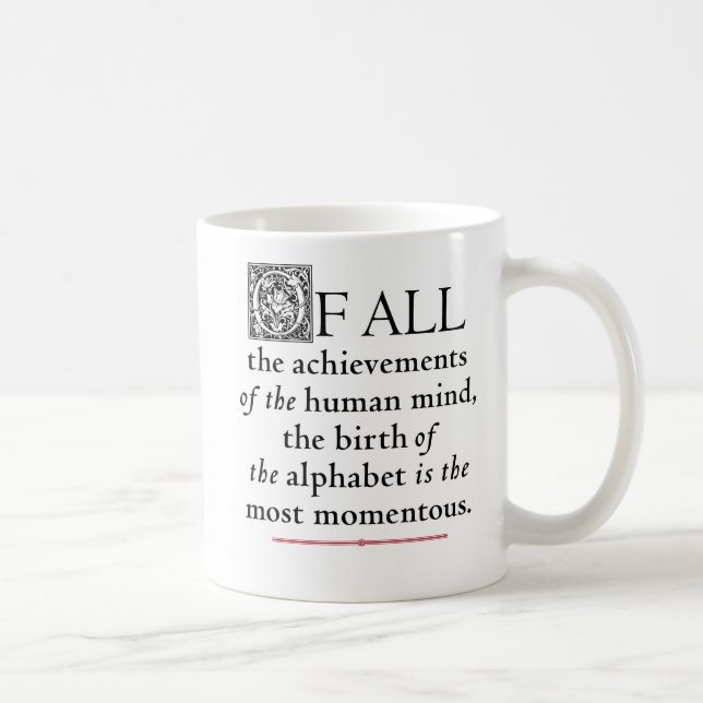 Caneca De Café O alfabeto - o centauro de Goudy (Direita)
