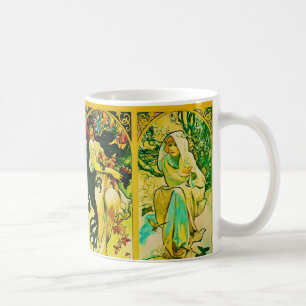 Caneca De Café O ~ Alphonse Mucha de quatro estações