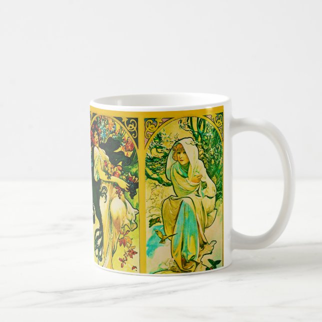 Caneca De Café O ~ Alphonse Mucha de quatro estações (Direita)