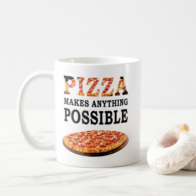 Caneca De Café O amante da pizza cita - a pizza torna qualquer (Com Donut)