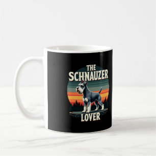 Caneca De Café O Amante do Schnauzer - Design Retro de Cachorro