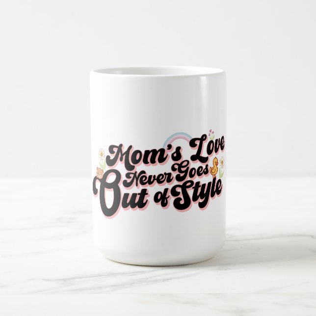 Caneca De Café O Amor da Mamãe Nunca Sai de Moda Fofo Retro (Centro)
