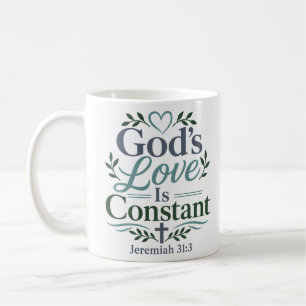 Caneca De Café O Amor de Deus é Constante Citação Devocional das