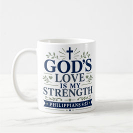 Caneca De Café O Amor de Deus É Minha Força Citação Diária de Fé