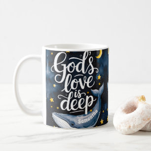 Caneca De Café O amor de Deus personalizado é cristão profundo