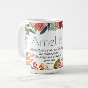 Caneca De Café O amor de Deus suporta o nome floral brilhante Mug