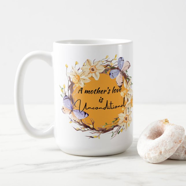 Caneca De Café O amor de uma mãe é incondicional (Com Donut)
