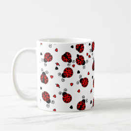 Caneca De Café O amor desinseta joaninhas vermelhos