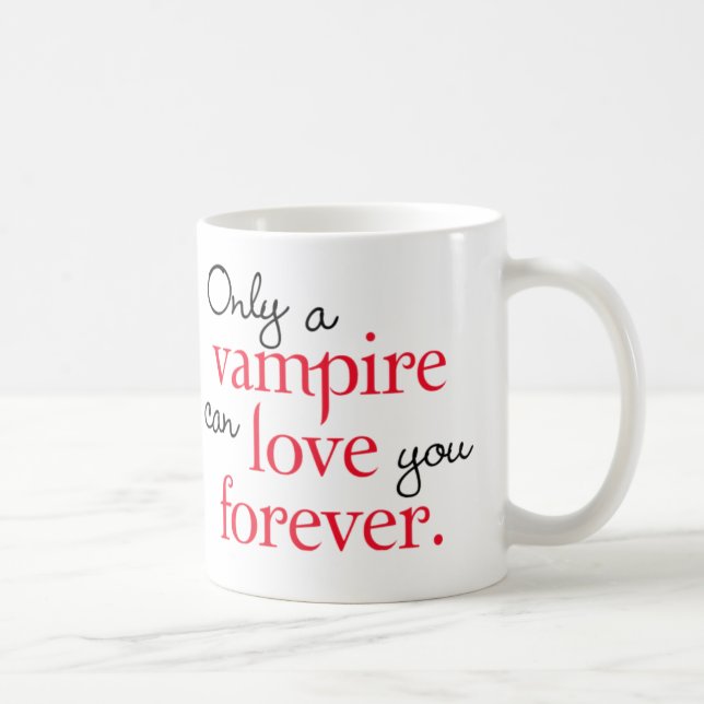 Caneca De Café O amor do vampiro agride para sempre (Direita)
