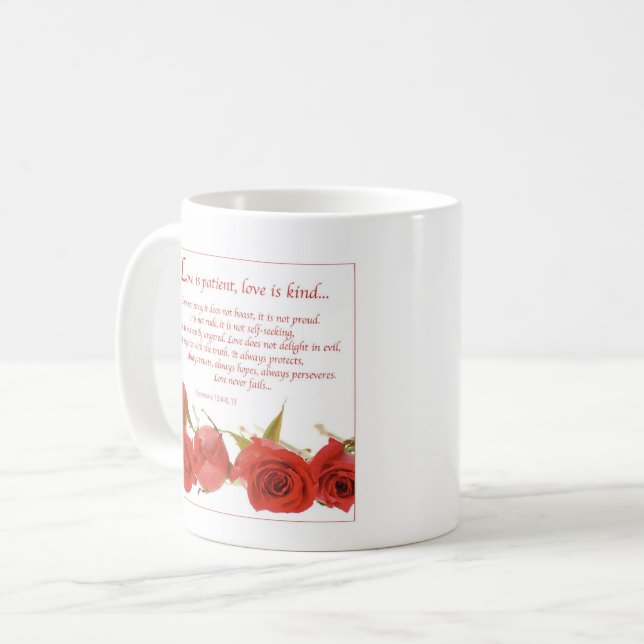 Caneca De Café O amor é a Rosa vermelha do paciente (Frente Esquerda)