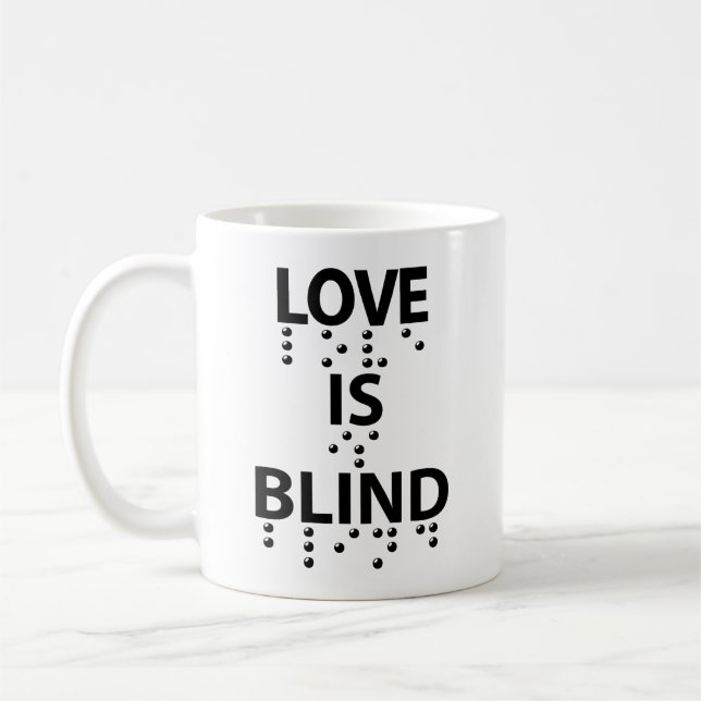 Caneca De Café O Amor É Cego Braille (Esquerda)