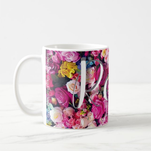 Caneca De Café O amor é como um florescimento de rosas (Esquerda)