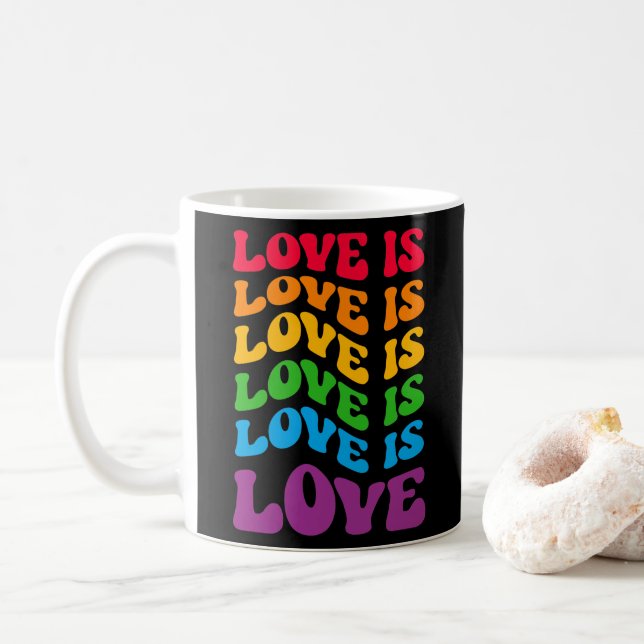 Caneca De Café O amor é Gay LGBT (Com Donut)