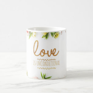 Caneca De Café O amor é incondicional, rosas rosa