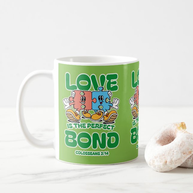 Caneca De Café O Amor é o Laço Perfeito (Com Donut)