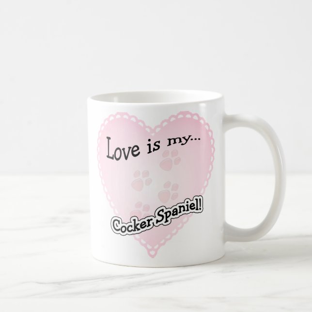 Caneca De Café O amor é o meu Cocker Spaniel (Direita)