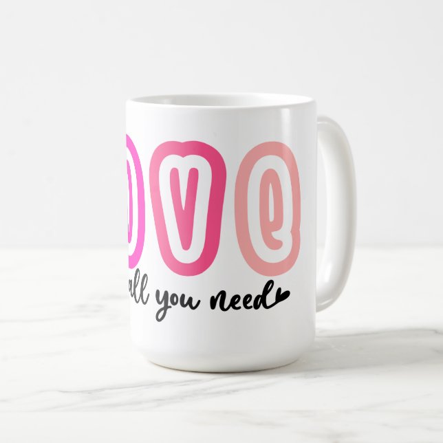 Caneca De Café O amor é tudo que você precisa (Frente Esquerda)
