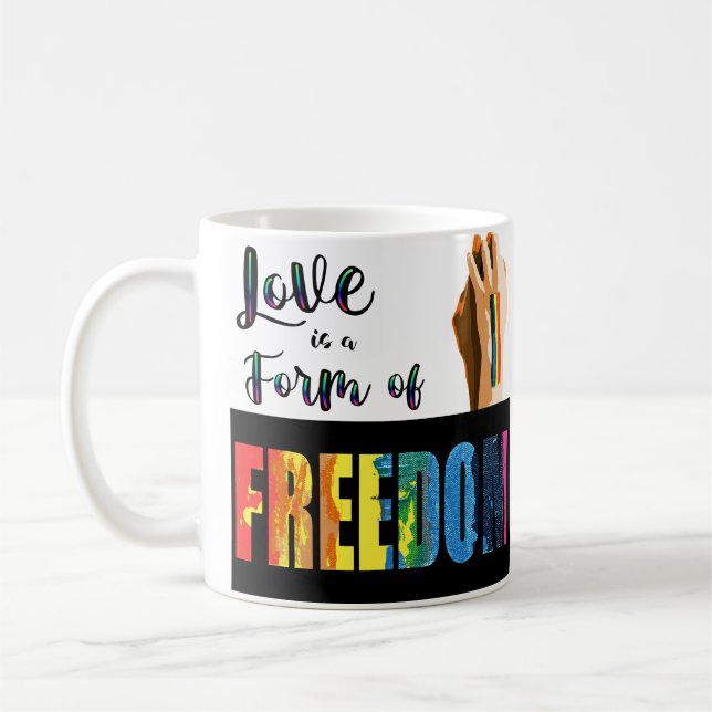 Caneca De Café O amor é uma forma de Mug da Liberdade (Esquerda)