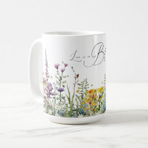 Caneca De Café O Amor Está em Flor Casamento de Flores Silvestres