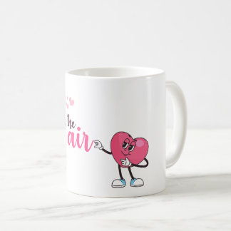 Caneca De Café O Amor Está No Ar – Ilustração de Coração Fofo de 