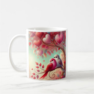 Caneca De Café O amor está no ar Pássaros Doce