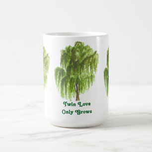 Caneca De Café O Amor Gêmeo Apenas Cresce Árvore Limpa