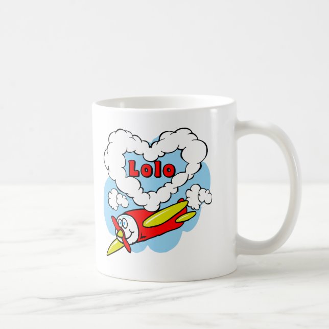 Caneca De Café O amor Lolo caçoa o avião (Direita)